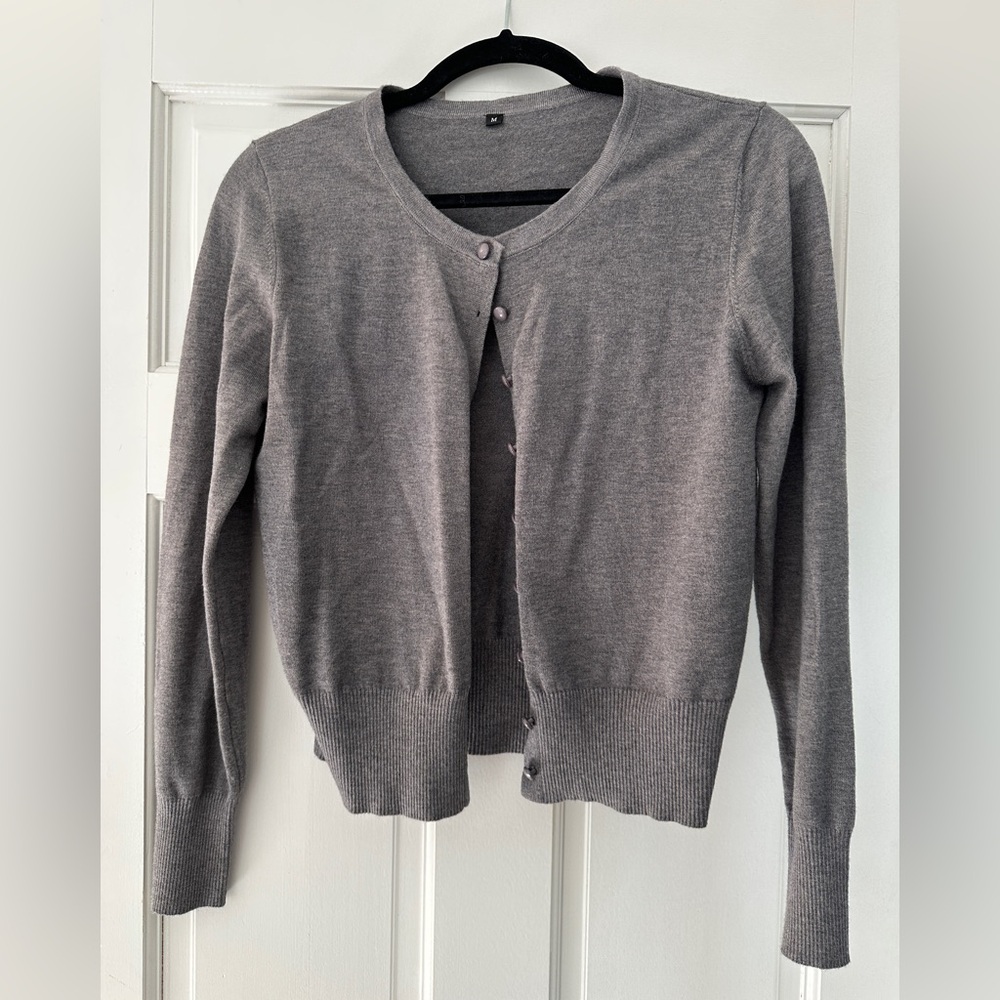 Gray Women's Cardigan Sweater